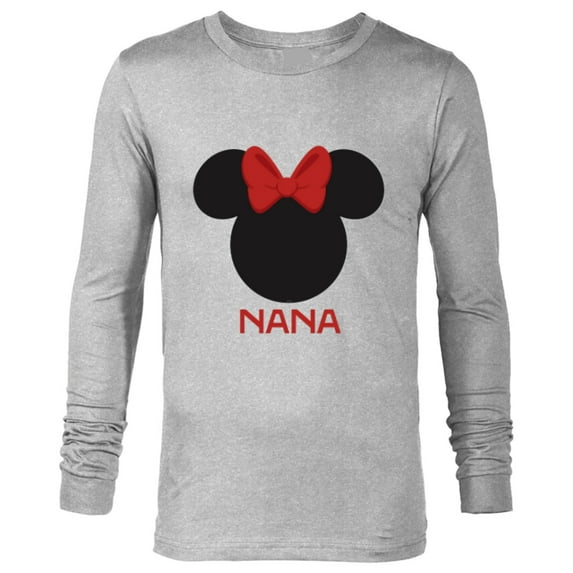 Disney Minnie Mouse Nana Grandma Red Bow Family Mother’s Day - Long Sleeve T-Shirt for Men - Customized-Athletic Heather