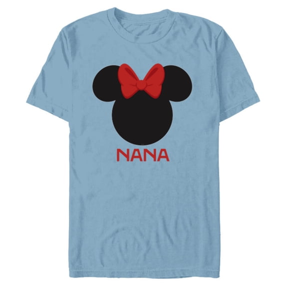 Disney Minnie Mouse Nana Grandma Red Bow Family Mother’s Day - Short Sleeve Blended T-Shirt for Adults - Customized-Ocean Blue
