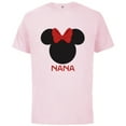 thumbnail image 1 of Disney Minnie Mouse Nana Grandma Red Bow Family Mother’s Day - Short Sleeve Cotton T-Shirt for Adults - Customized-Soft Pink, 1 of 5