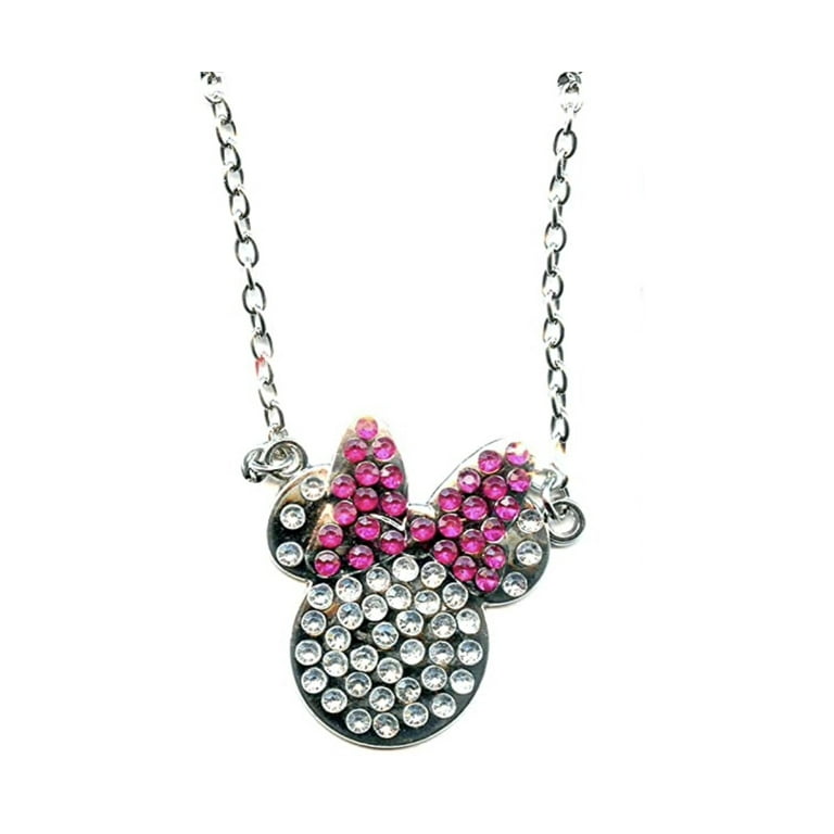 アクセサリー Disney Minnie Mouse Silhouette Necklace Disney Minnie Mouse Necklace -Rhinestone Necklace - Walmart.com