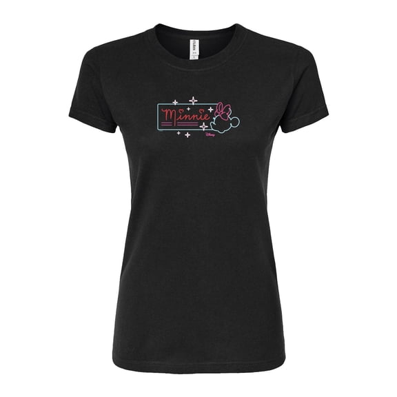 Disney - Minnie Mouse - Neon Minnie Sign - Juniors Fitted Graphic T-Shirt