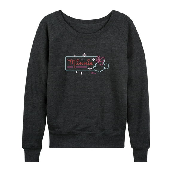 Disney - Minnie Mouse - Neon Minnie Sign - Women's Lightweight French Terry Long Sleeve Shirt