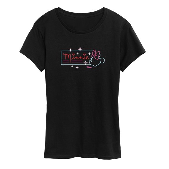 Disney - Minnie Mouse - Neon Minnie Sign - Women's Short Sleeve Graphic T-Shirt