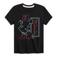 thumbnail image 1 of Disney - Minnie Mouse Neon Outlined - Youth Short Sleeve Graphic T-Shirt, 1 of 5