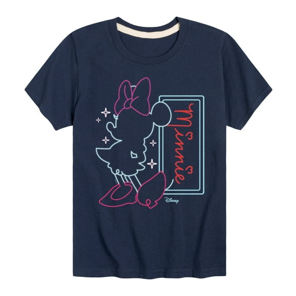 Disney - Minnie Mouse Neon Outlined - Youth Short Sleeve Graphic T-Shirt