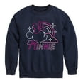 thumbnail image 1 of Disney - Minnie Mouse - Neon Rainbow & Clouds - Youth Crewneck Fleece Sweatshirt, 1 of 5