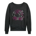 thumbnail image 1 of Disney - Minnie Mouse - Neon Rainbows & Stars - Women's Lightweight French Terry Long Sleeve Shirt, 1 of 4
