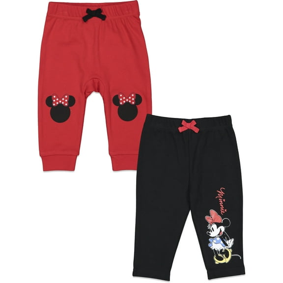 Disney Minnie Mouse Newborn Baby Girls 2 Pack Pants Newborn to Infant