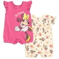 thumbnail image 1 of Disney Minnie Mouse Newborn Baby Girls 2 Pack Rompers Red / Multicolor 0-3 Months, 1 of 5