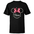 thumbnail image 1 of Disney Minnie Mouse Niece Head Icon Magic Family Trip- Short Sleeve T-Shirt for Kids - Customized-Black, 1 of 5