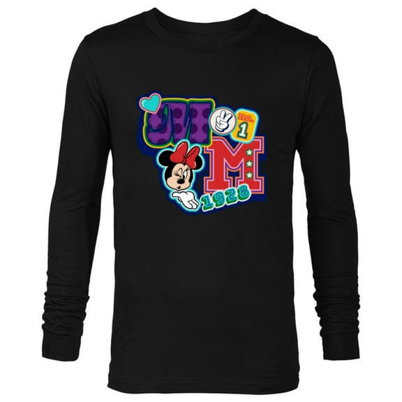 Disney Minnie Mouse No. 1 Varsity - Long Sleeve T-Shirt for Men - Customized-Black