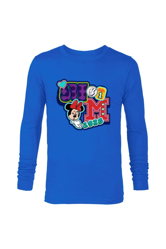 Minnie Mouse No. 1 Varsity - Long Sleeve T-Shirt for Men - Customized-Navy