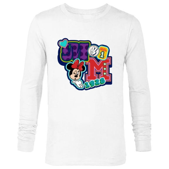 Disney Minnie Mouse No. 1 Varsity - Long Sleeve T-Shirt for Men - Customized-White