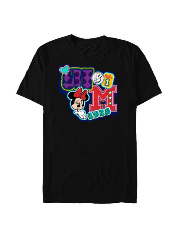 Minnie Mouse No. 1 Varsity - Short Sleeve Blended T-Shirt for Adults - Customized-Black