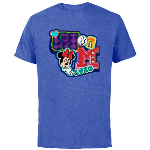 Disney Minnie Mouse No. 1 Varsity - Short Sleeve Cotton T-Shirt for Adults - Customized-Royal Heather