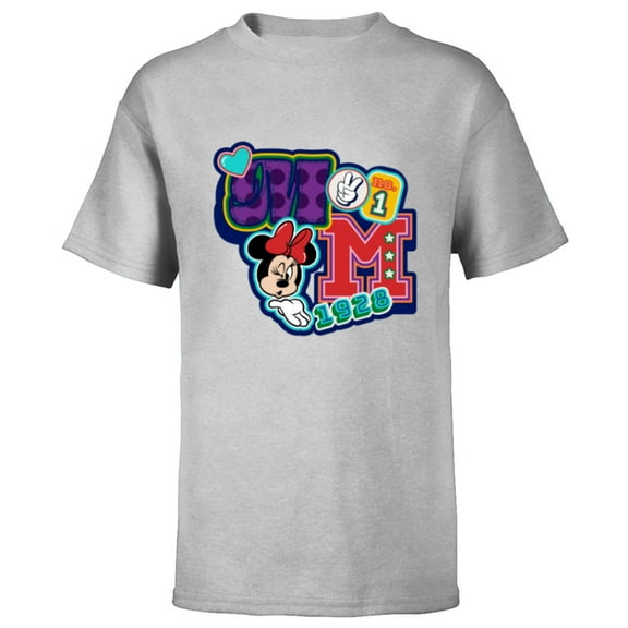 Disney Minnie Mouse No. 1 Varsity - Short Sleeve T-Shirt for Kids - Customized-Athletic Heather