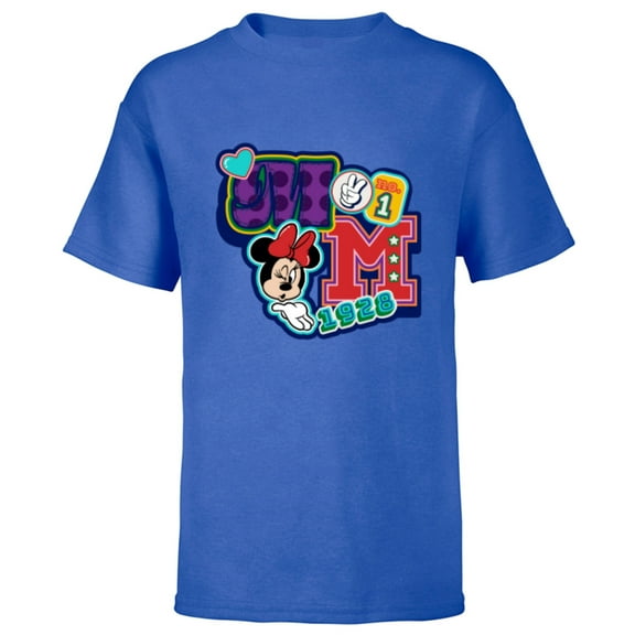 Disney Minnie Mouse No. 1 Varsity - Short Sleeve T-Shirt for Kids - Customized-Royal