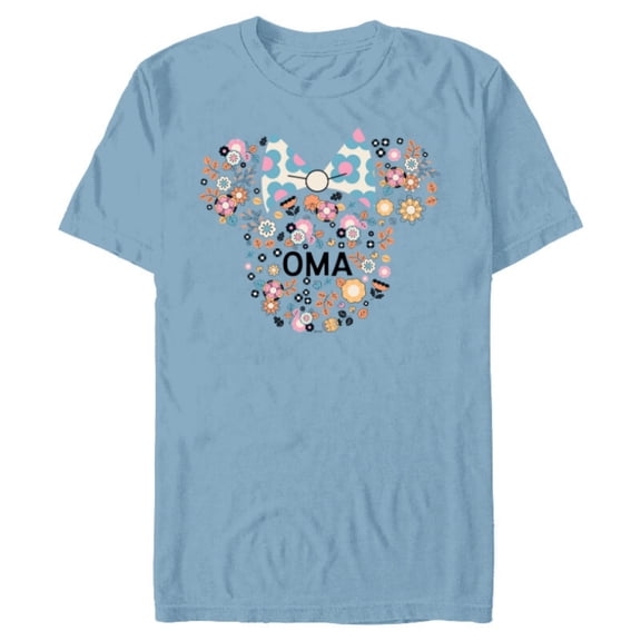 Disney Minnie Mouse Oma Grandma Icon Flowers Mother’s Day - Short Sleeve Blended T-Shirt for Adults - Customized-Ocean Blue