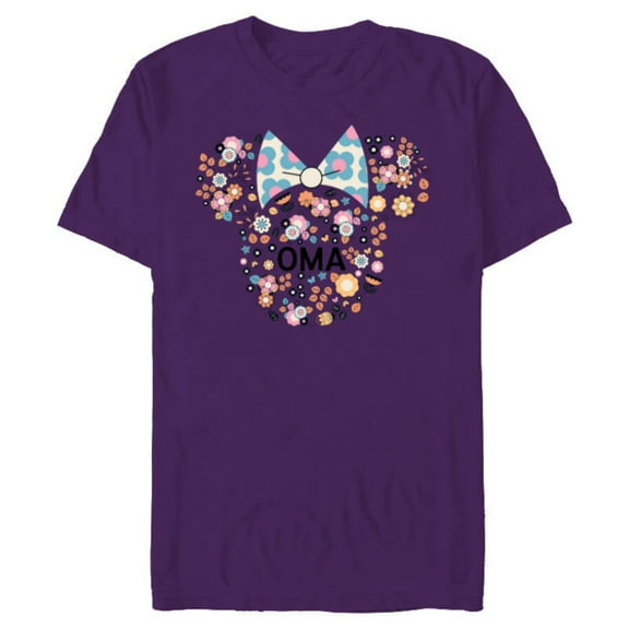 Disney Minnie Mouse Oma Grandma Icon Flowers Mother’s Day - Short Sleeve Blended T-Shirt for Adults - Customized-Purple