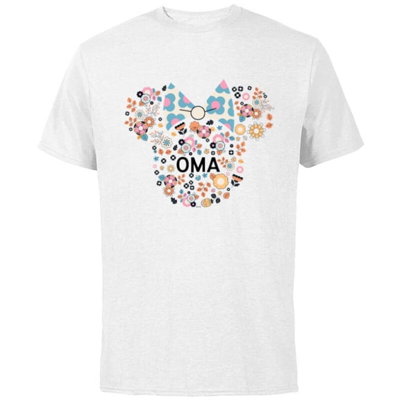 Disney Minnie Mouse Oma Grandma Icon Flowers Mother’s Day - Short Sleeve Cotton T-Shirt for Adults - Customized-White