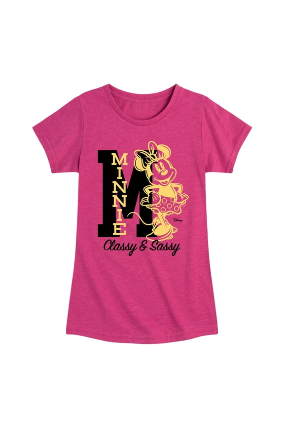 - Minnie Mouse - Outlined - Classy & Sassy - Toddler & Youth Girls Short Sleeve Graphic T-Shirt