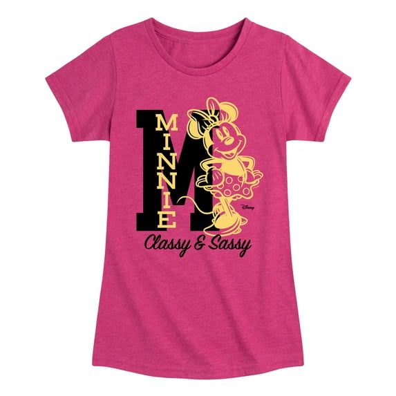 Disney - Minnie Mouse - Outlined - Classy & Sassy - Toddler & Youth Girls Short Sleeve Graphic T-Shirt