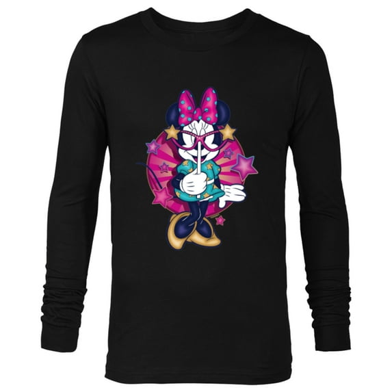 Disney Minnie Mouse Party Mask Mardi Gras Carnival Holiday - Long Sleeve T-Shirt for Men - Customized-Black