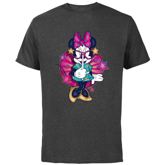 Disney Minnie Mouse Party Mask Mardi Gras Carnival Holiday - Short Sleeve Cotton T-Shirt for Adults - Customized-Charcoal