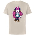 thumbnail image 1 of Disney Minnie Mouse Party Mask Mardi Gras Carnival Holiday - Short Sleeve Cotton T-Shirt for Adults - Customized-Natural, 1 of 5