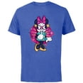 thumbnail image 1 of Disney Minnie Mouse Party Mask Mardi Gras Carnival Holiday - Short Sleeve Cotton T-Shirt for Adults - Customized-Royal Heather, 1 of 5