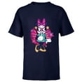 thumbnail image 1 of Disney Minnie Mouse Party Mask Mardi Gras Carnival Holiday - Short Sleeve T-Shirt for Kids - Customized-Navy, 1 of 5