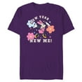 thumbnail image 1 of Disney Minnie Mouse Pastel Flowers New Year New Me - Short Sleeve Blended T-Shirt for Adults - Customized-Purple, 1 of 5