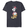 thumbnail image 1 of Disney Minnie Mouse Pastel Spring Retro with Easter Basket - Short Sleeve Blended T-Shirt for Adults - Customized-Navy Heather, 1 of 5