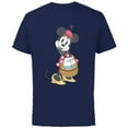 thumbnail image 1 of Disney Minnie Mouse Pastel Spring Retro with Easter Basket - Short Sleeve Cotton T-Shirt for Adults - Customized-Navy, 1 of 5