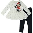 thumbnail image 1 of Disney Minnie Mouse Peplum T-Shirt and Leggings Outfit Set Polka Dots Infant to Little Kid, 1 of 5