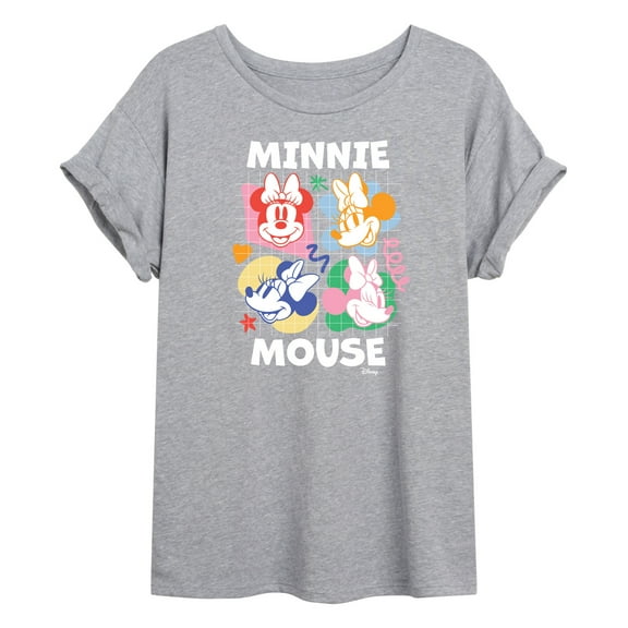 Disney - Minnie Mouse - Photo Grid - Juniors Ideal Flowy Muscle T-Shirt