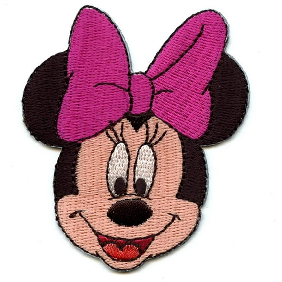 Disney Minnie Mouse Pink Bow Iron on Embroidered Patch
