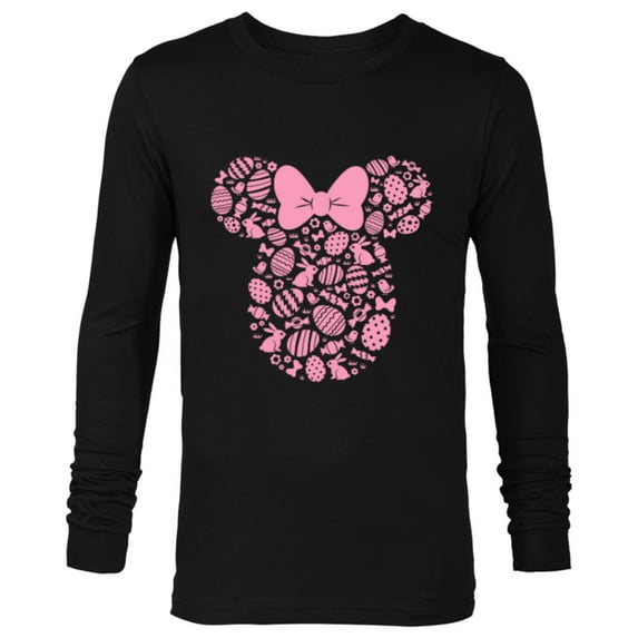 Disney Minnie Mouse Pink Easter - Long Sleeve T-Shirt for Men - Customized-Black