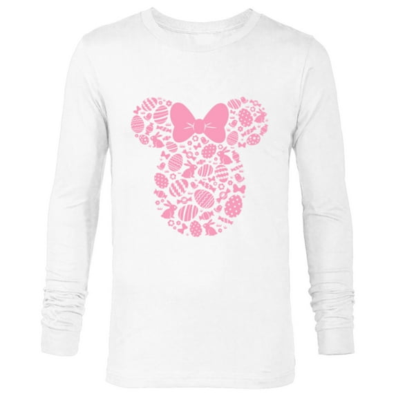 Disney Minnie Mouse Pink Easter - Long Sleeve T-Shirt for Men - Customized-White