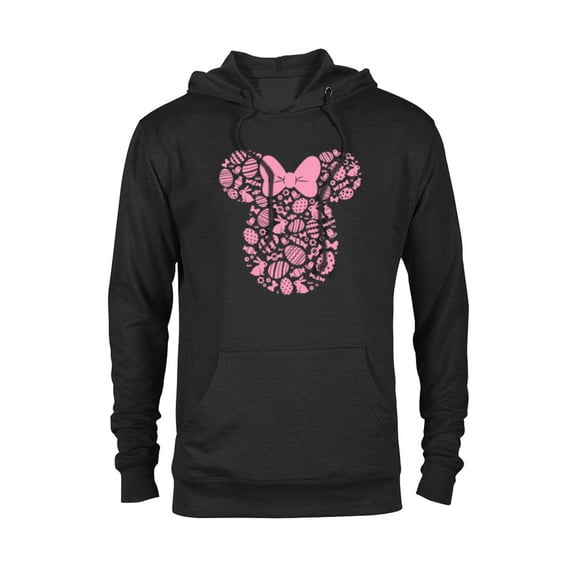 Disney Minnie Mouse Pink Easter - Pullover Hoodie for Adults - Customized-Black
