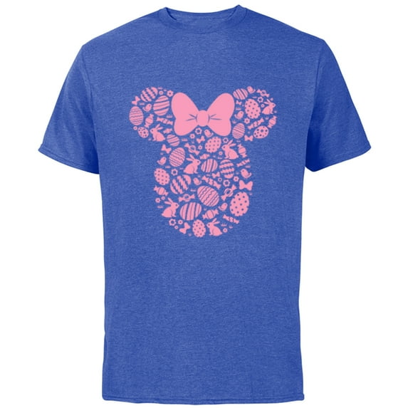 Disney Minnie Mouse Pink Easter - Short Sleeve Cotton T-Shirt for Adults - Customized-Royal Heather
