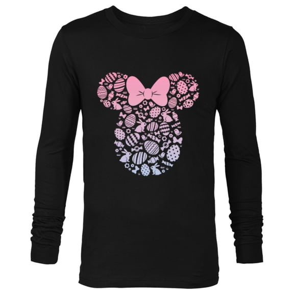 Disney Minnie Mouse Icon Pink Gradient Easter Eggs & Bunnies - Long Sleeve T-Shirt for Men - Customized-Black