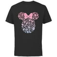 thumbnail image 1 of Disney Minnie Mouse Icon Pink Gradient Easter Eggs & Bunnies - Short Sleeve Cotton T-Shirt for Adults - Customized-Black, 1 of 5