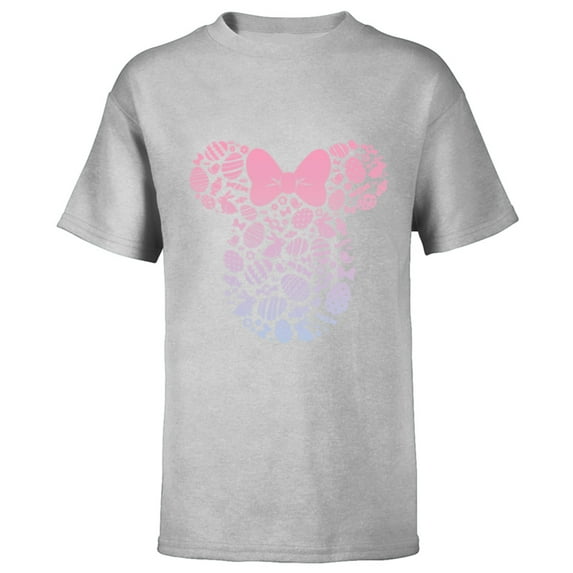 Disney Minnie Mouse Icon Pink Gradient Easter Eggs & Bunnies - Short Sleeve T-Shirt for Kids - Customized-Athletic Heather