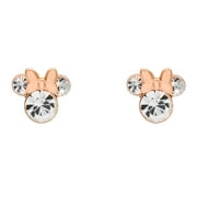 Disney Minnie Mouse Pink Plated Crystal Stud Earrings