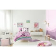 thumbnail image 1 of Disney Minnie Mouse Pink Rainbow Stripes 5 Piece Twin Bed Set with Sham, 100% Microfiber, 1 of 7