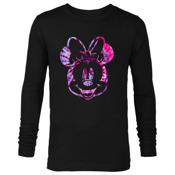 Disney Minnie Mouse Pink Tie Dye - Long Sleeve T-Shirt for Men - Customized-Black