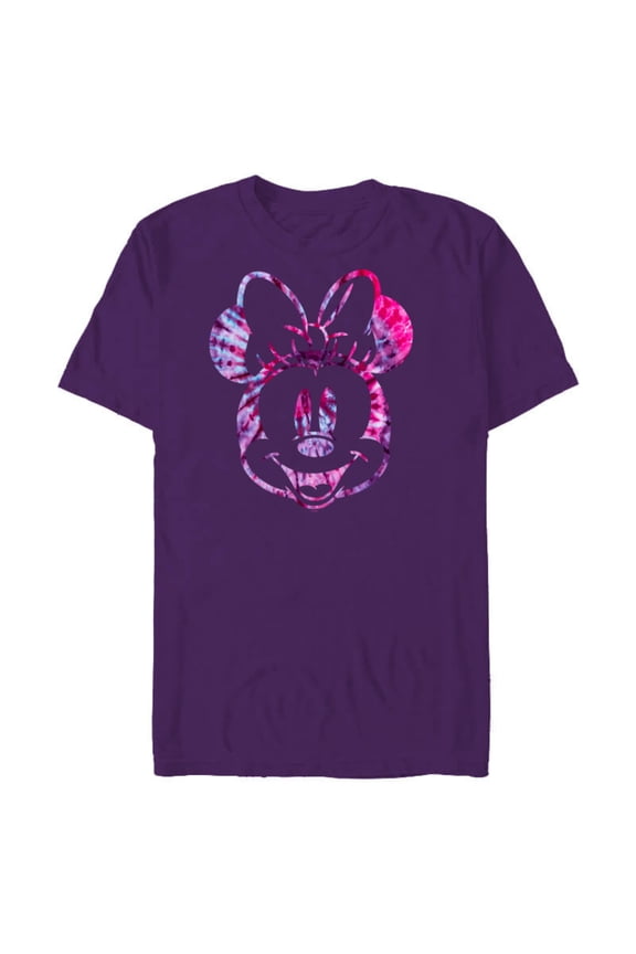 Minnie Mouse Pink Tie Dye - Short Sleeve Blended T-Shirt for Adults - Customized-Purple