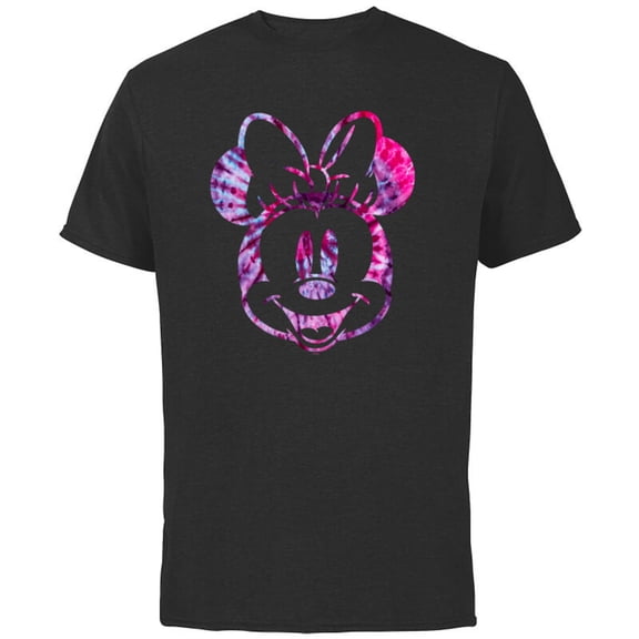 Disney Minnie Mouse Pink Tie Dye - Short Sleeve Cotton T-Shirt for Adults - Customized-Black
