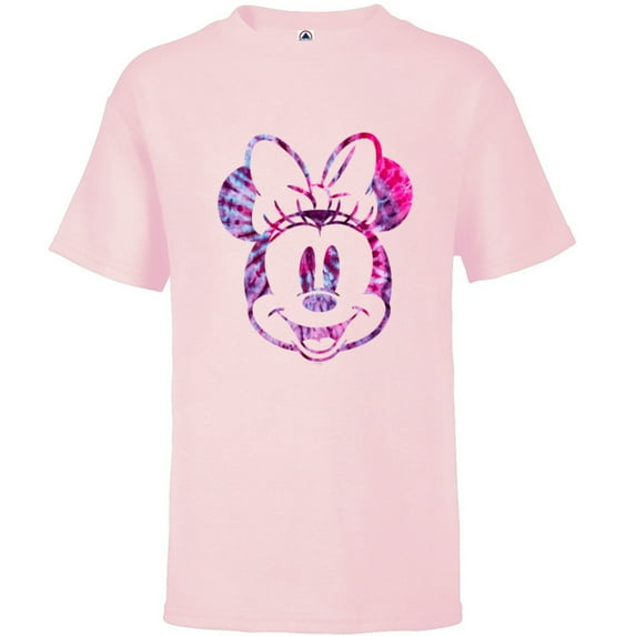 Disney Minnie Mouse Pink Tie Dye - Short Sleeve T-Shirt for Kids - Customized-Soft Pink